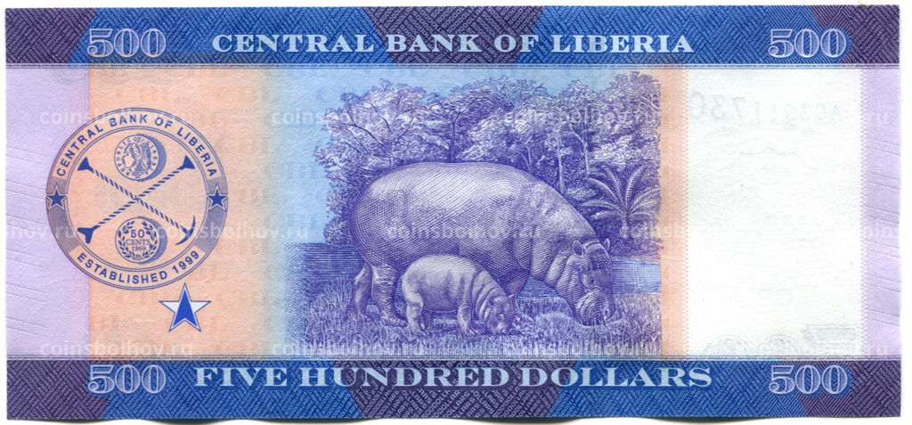 Банкнота 500 долларов 2024 года Либерия