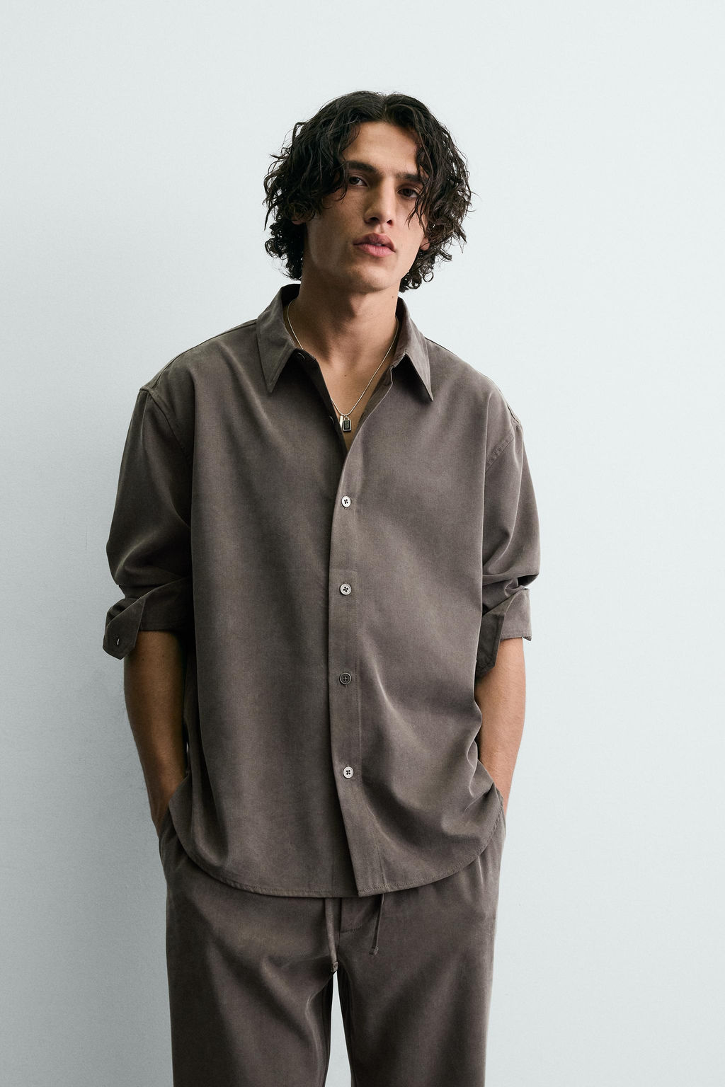 CAMISA FLUIDA RELAXED FIT / marron-vison - Zara фото 2