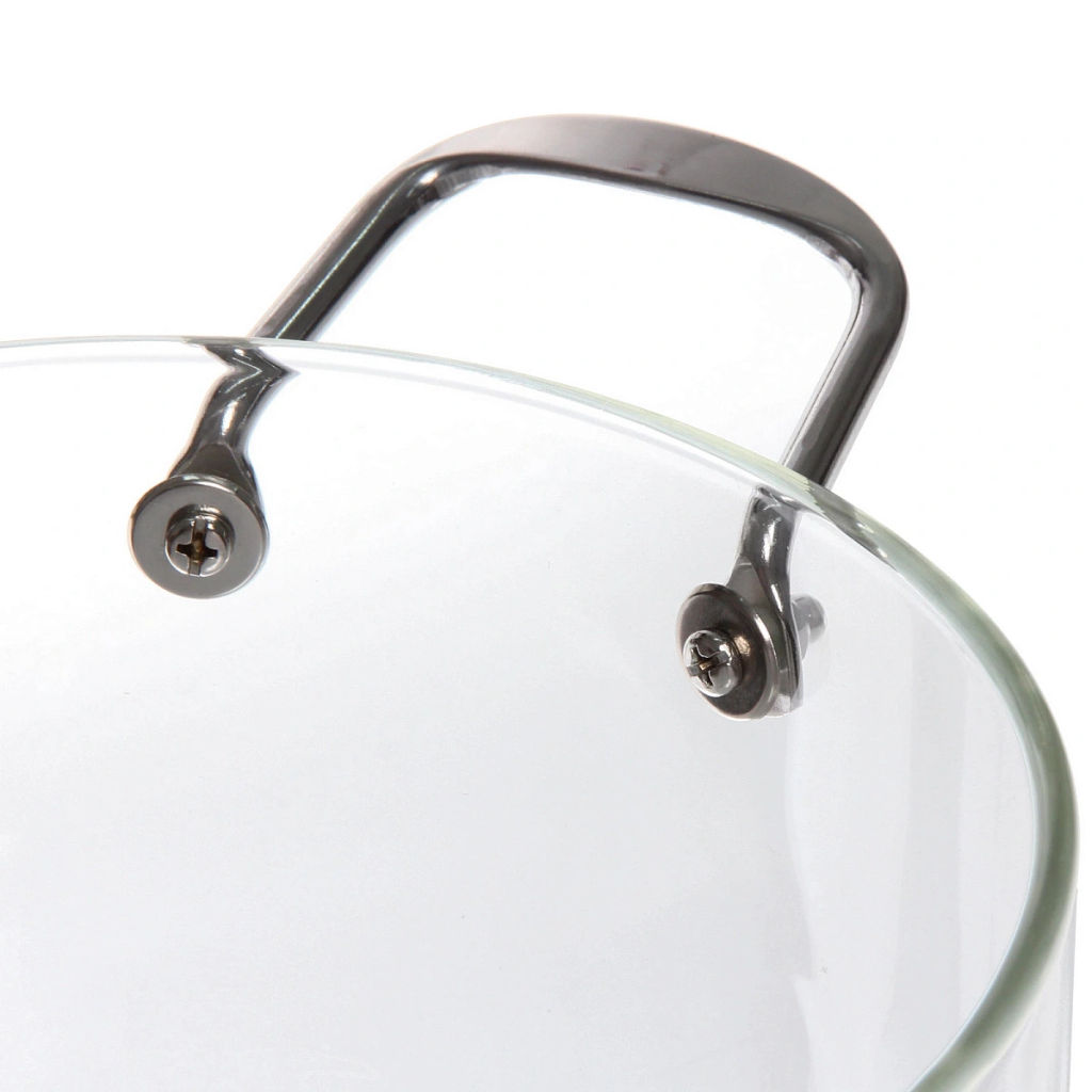 Кастрюля из боросиликатного стекла 3,5л "Хай-Тек" с металлическими ручками