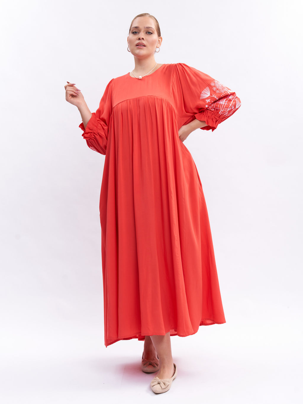 Платье А-силуэта с вышивкой PP29004RED32 - Артесса фото 10