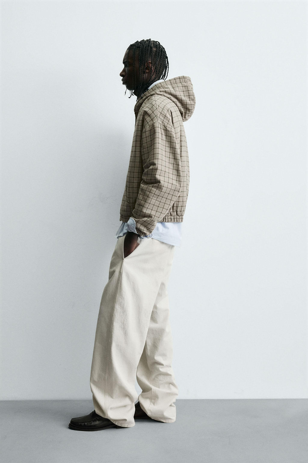 CHECK BOXY FIT JACKET - Zara фото 4