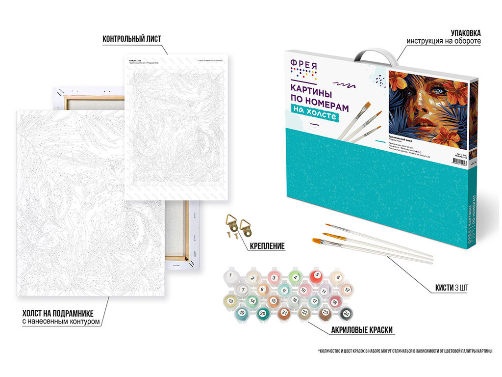 ФРЕЯ PNB/PL-355 Набор для раскрашивания по номерам 50 х 40 см Тропический зной