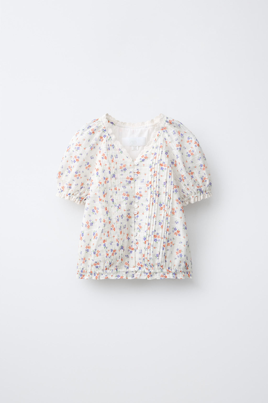 BLUSA FLORES PUNTILLA / Crudo / Rojo