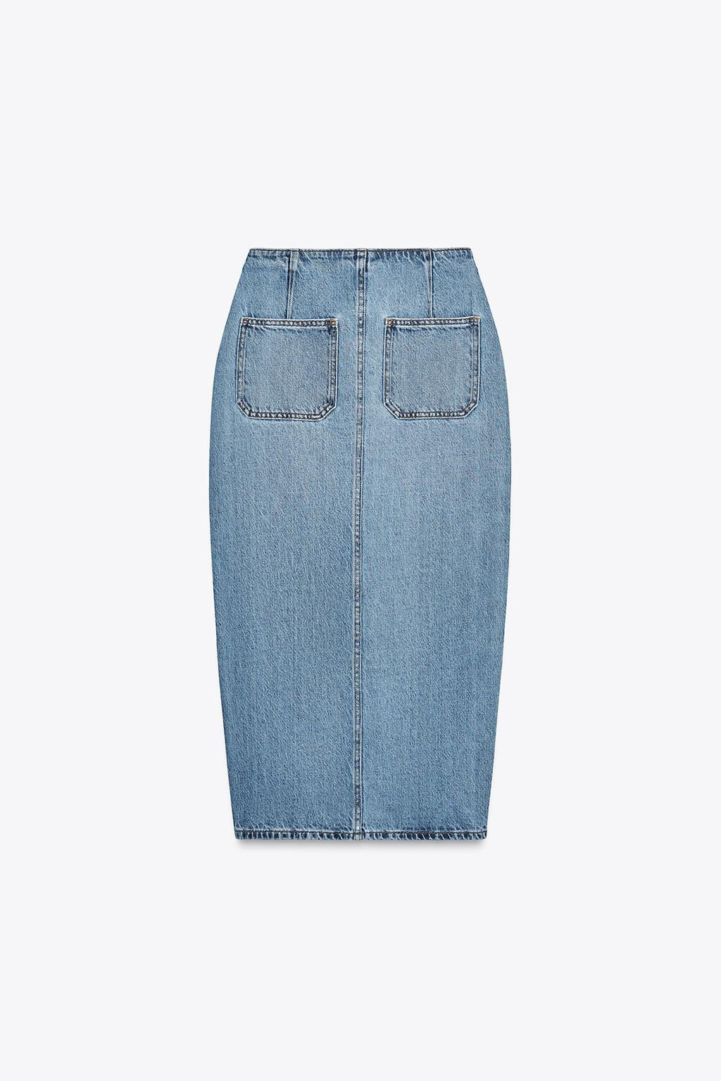 Z1975 DENIM CROSSOVER MIDI SKIRT - Zara фото 7