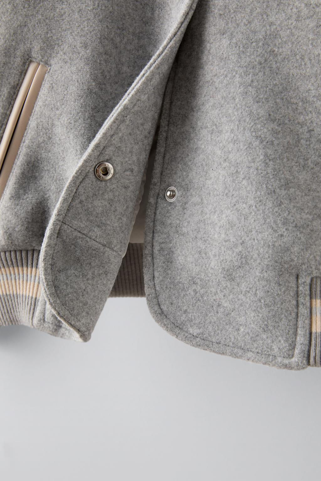 CONTRAST VARSITY BOMBER JACKET - Zara фото 3