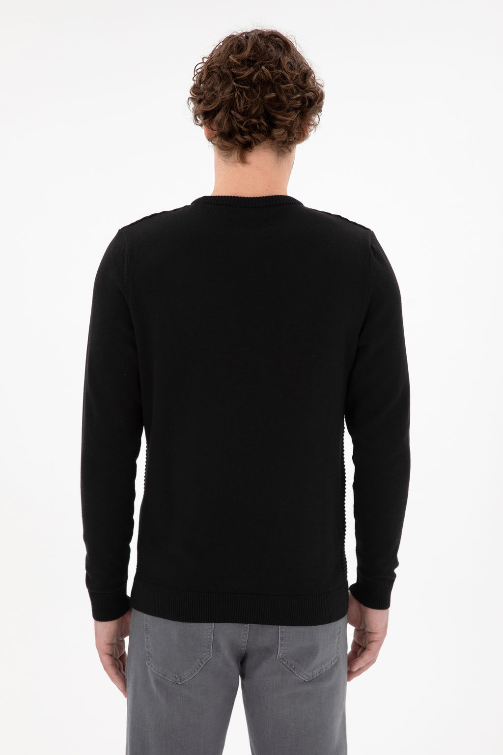 Erkek Slim Fit Bisiklet Yaka Siyah Kazak - U.s. polo assn фото 12