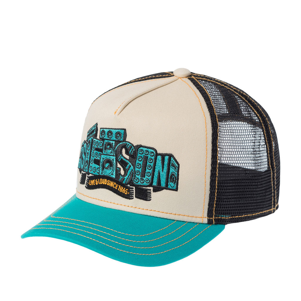 Бейсболка STETSON арт. 7741121K TRUCKER CAP SOUNDBOX (кремовый / бирюзовый)  фото 2