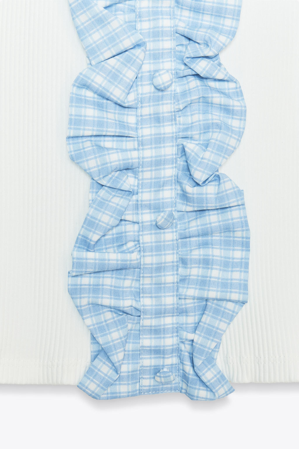 GINGHAM RIBBED TOP - Zara фото 7