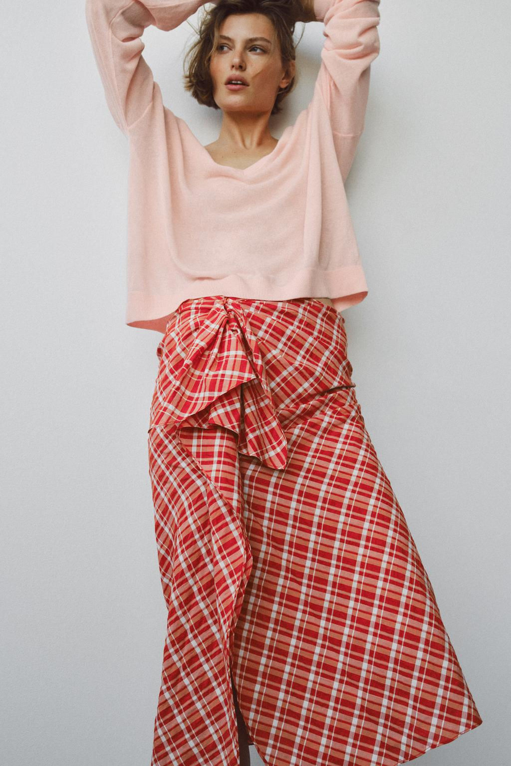 ZW COLLECTION CHECK MIDI SKIRT - Zara фото 2