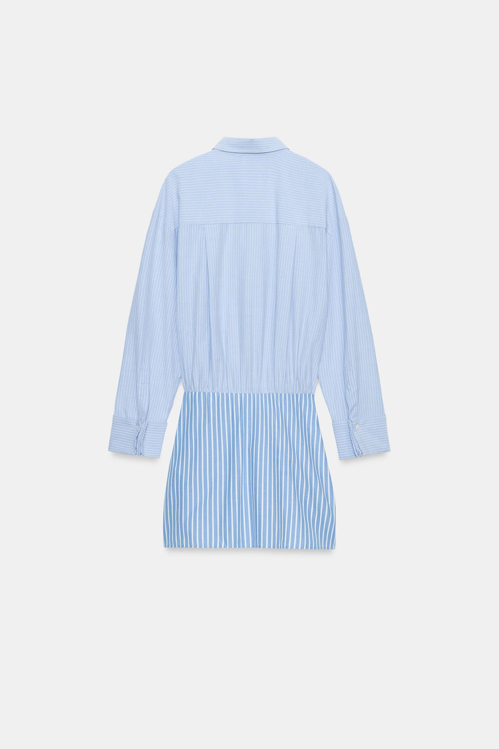 VESTIDO CORTO CAMISERO NUDO / Azul / Blanco - Zara фото 8