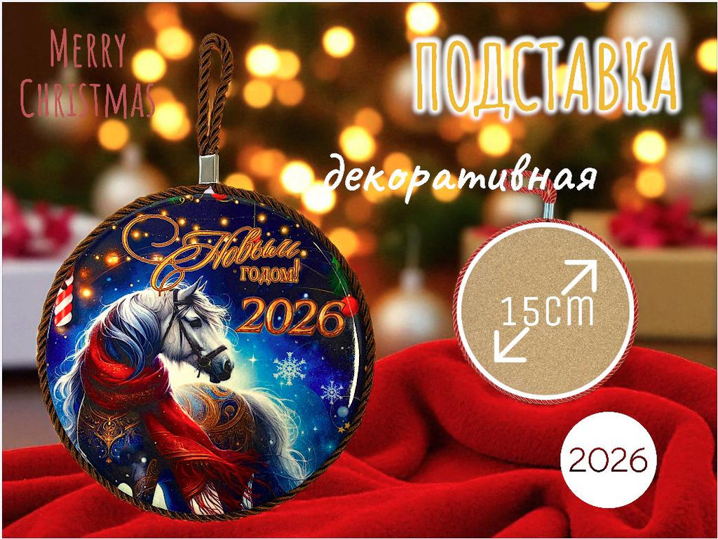 Декоративная подставка 15см, символ 2026 г