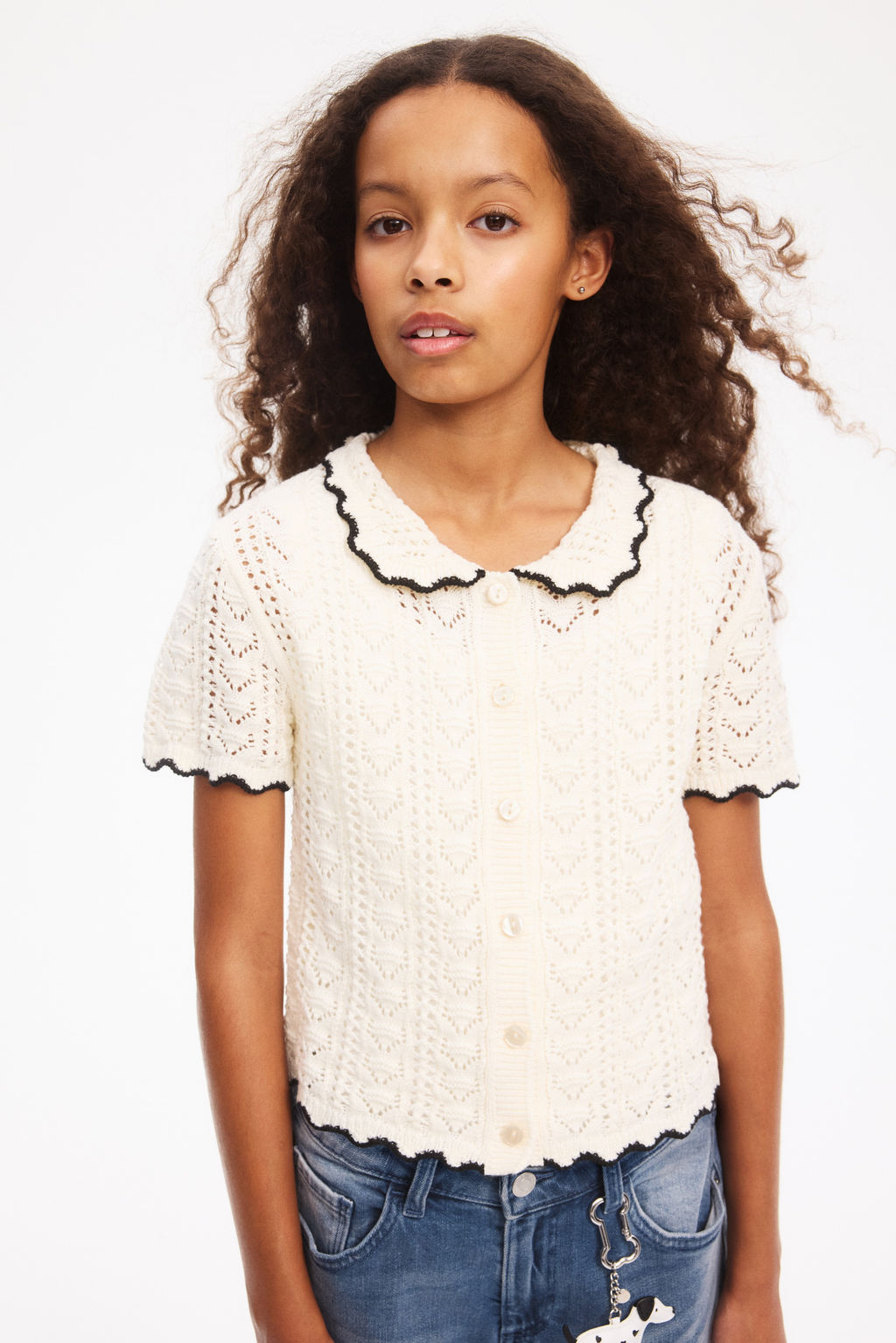 C?rdigan de manga corta efecto crochet - H&m фото 3