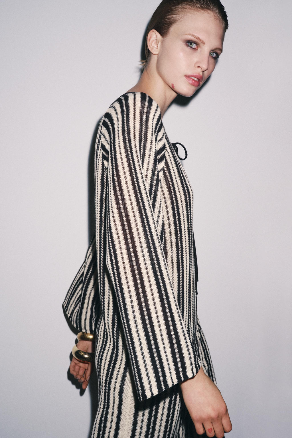 STRIPED KNIT DRESS WITH LINEN - Zara фото 14