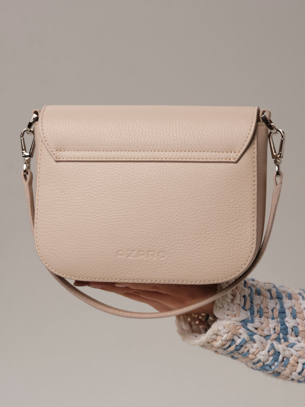 Сумка кожаная Azaro 30741 беж.жемчуг