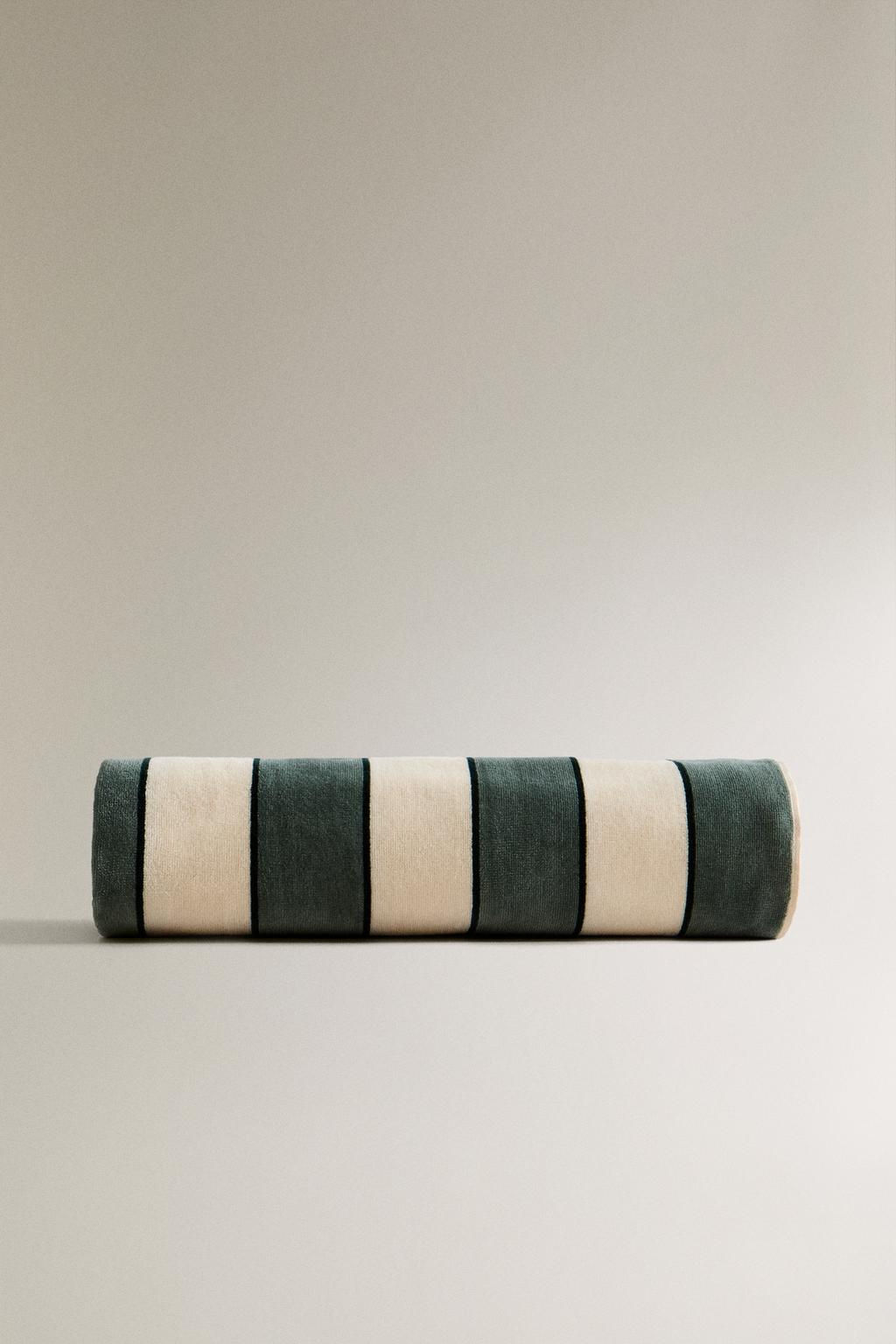STRIPED VELOUR BEACH TOWEL - Zara фото 2