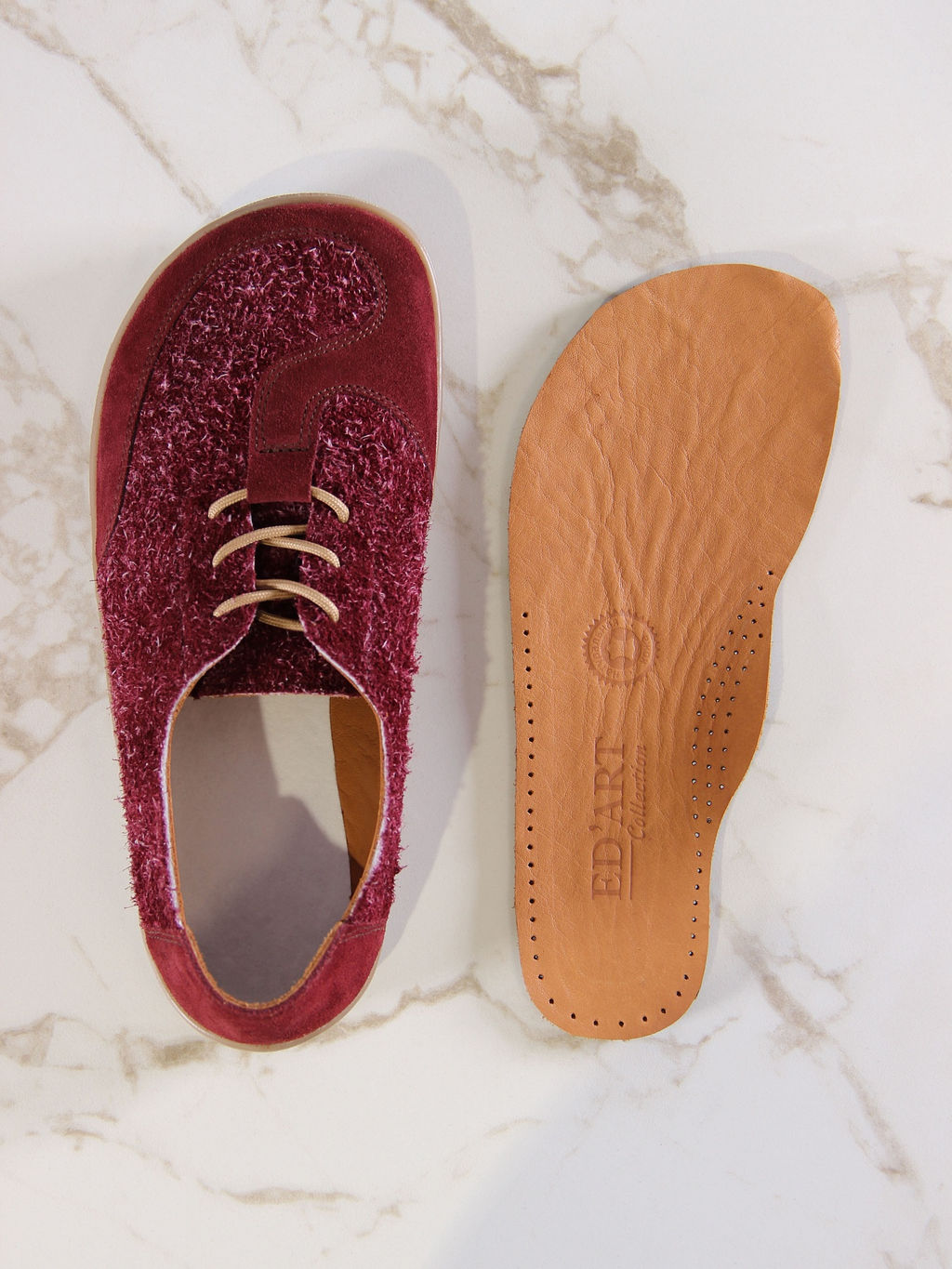 Босоногие туфли 188.natabr.Бордовый джангл+бордовая замша