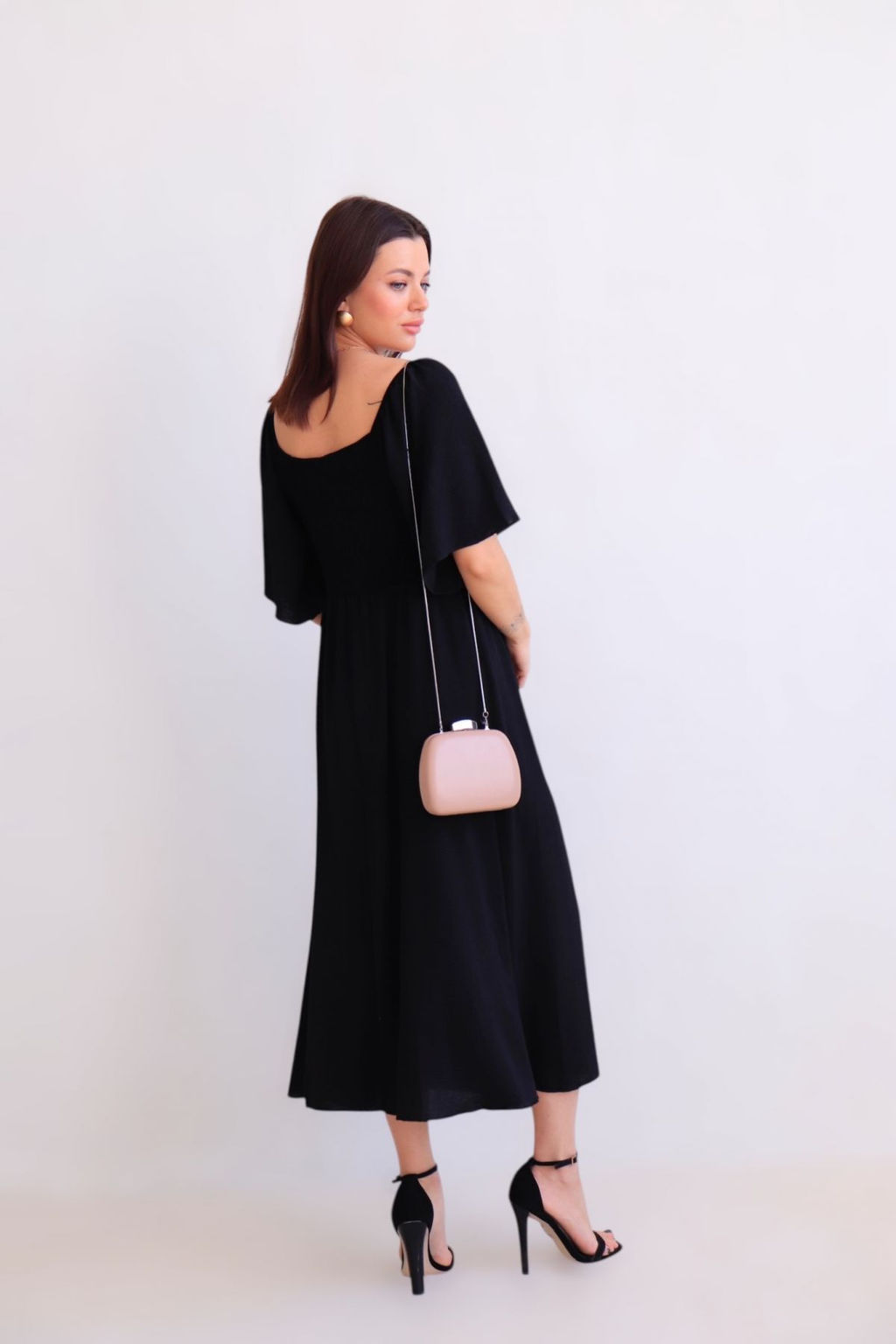 Martichelli Платье с завязками на груди чёрное  фото 8