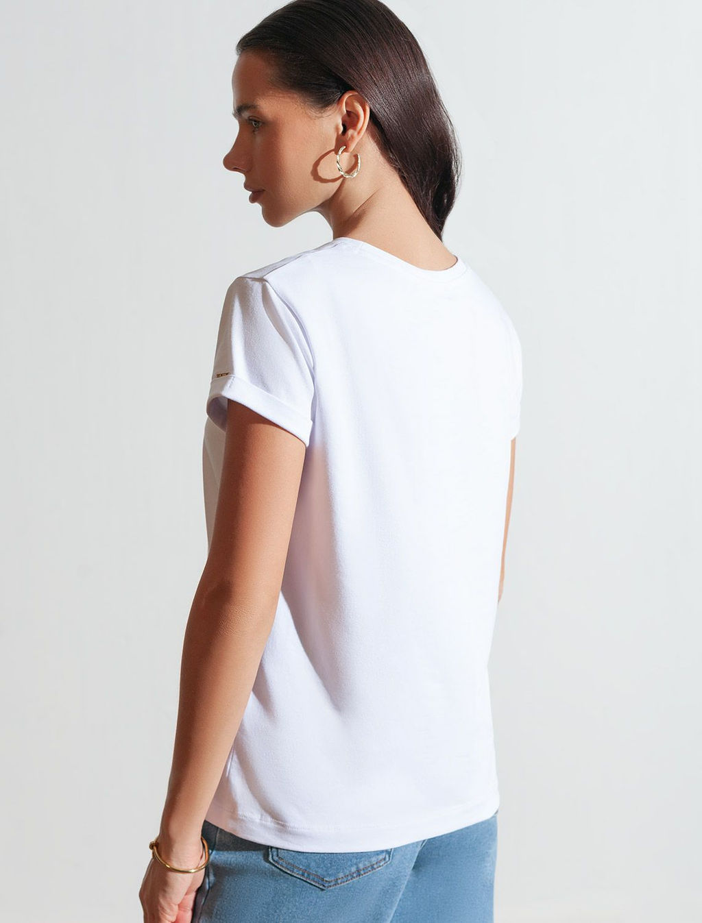 Свободная футболка с принтом из премиального хлопка с эластаном - Vilatte фото 3