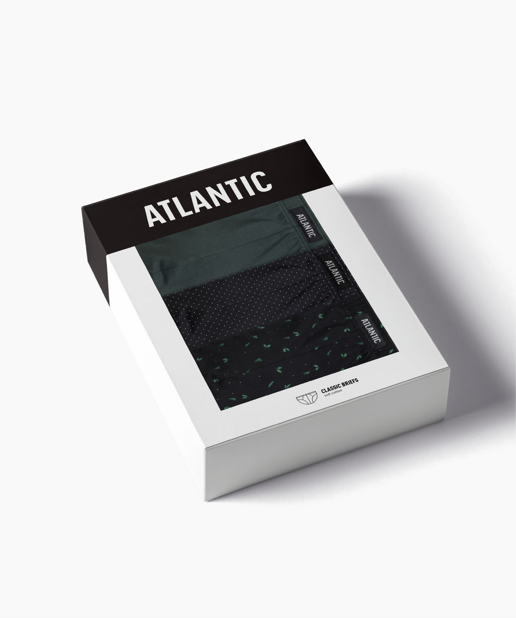 ATLANTIC 3MP-178 Трусы спорт Forest - набор 3 шт. черный + изумрудный + черный  фото 7