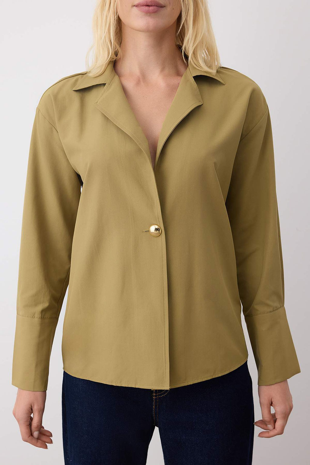 Haki Gold Toka Detayl? Gomlek TWOAW26GO00061 - Trendyolmilla фото 3