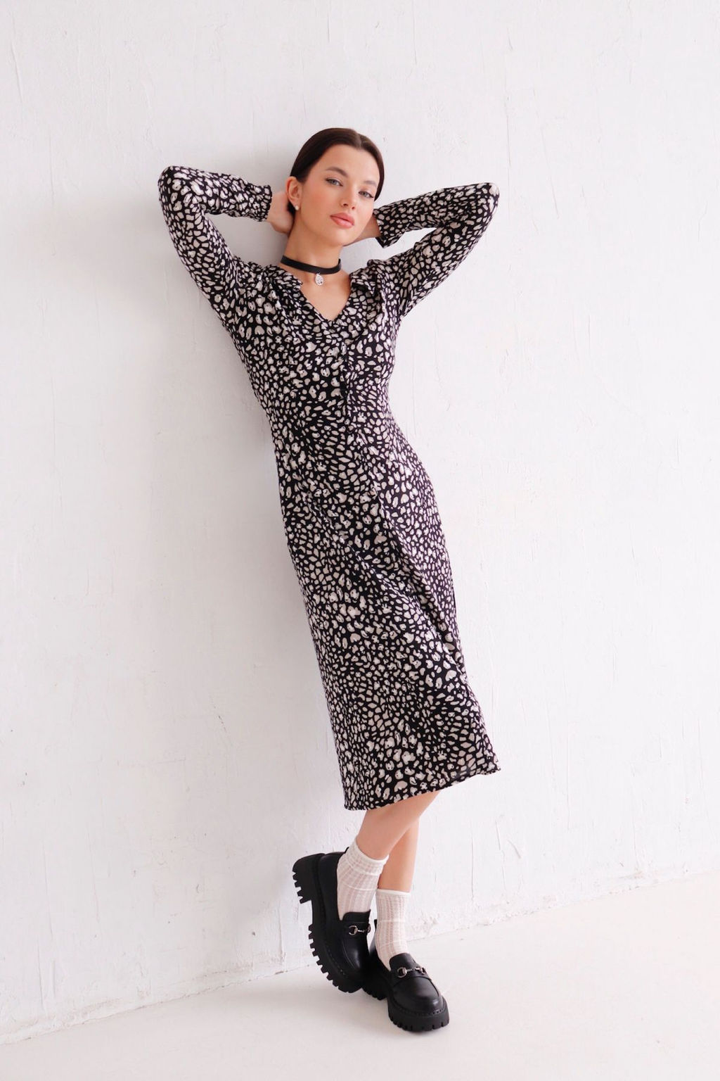 11437 Платье чёрно-серое - Martichelli фото 3