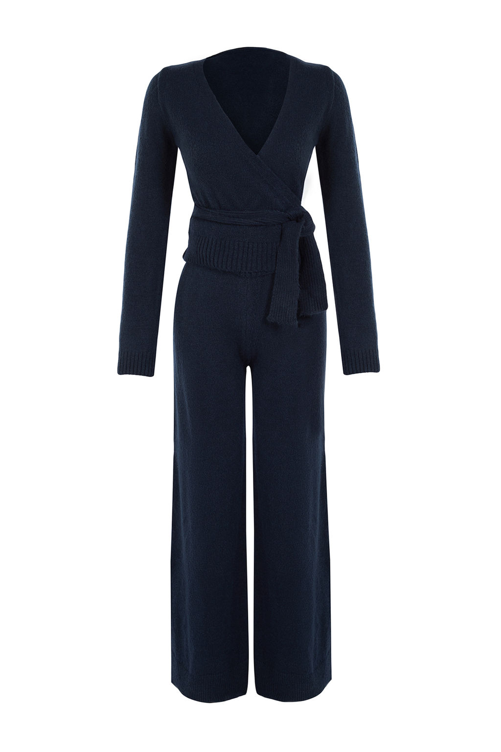 Petrol Crop Genis Kal?p Kruvaze Baglama Detayl? Triko Alt-Ust Tak?m TWOAW24AU00016 - Trendyolmilla фото 6