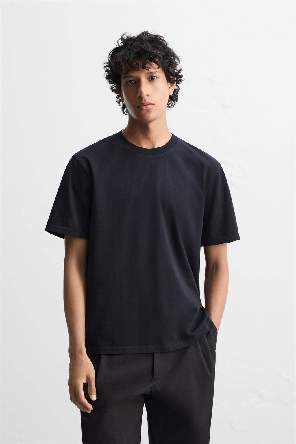 SLIM FIT MEDIUM WEIGHT T-SHIRT - Zara фото 11