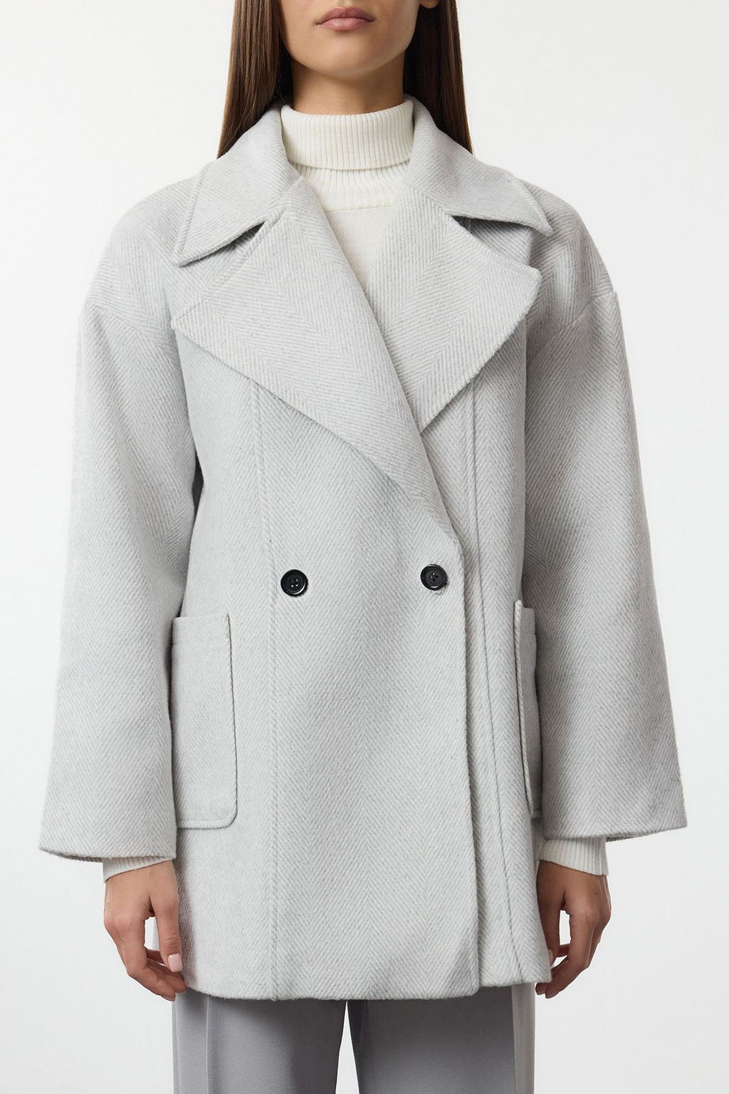 Trendyolmilla Gri Oversize Kaban TWOAW24KB00165 фото 4