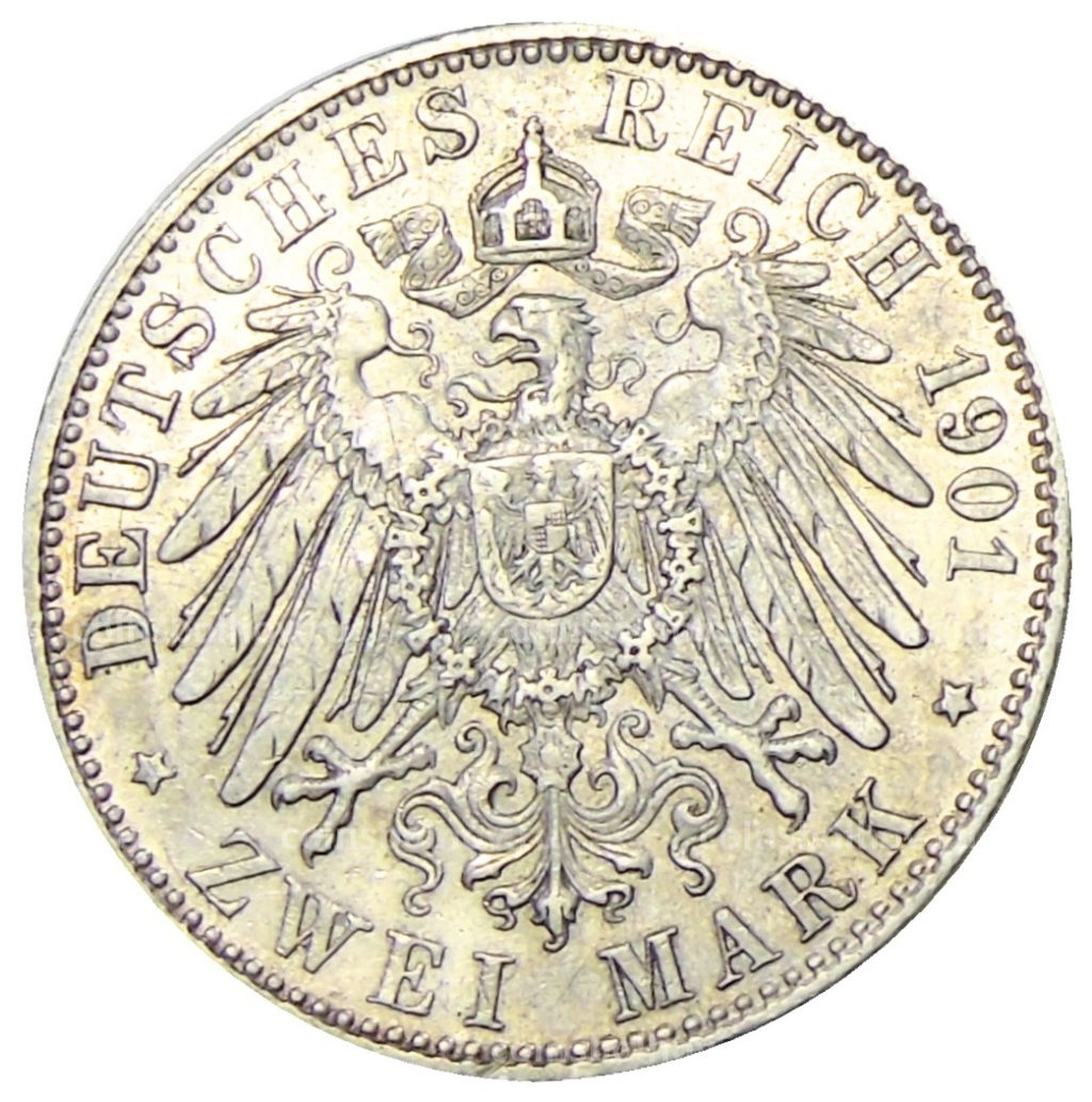 2 марки 1901 года Германия (Пруссия) 200 лет Пруссии