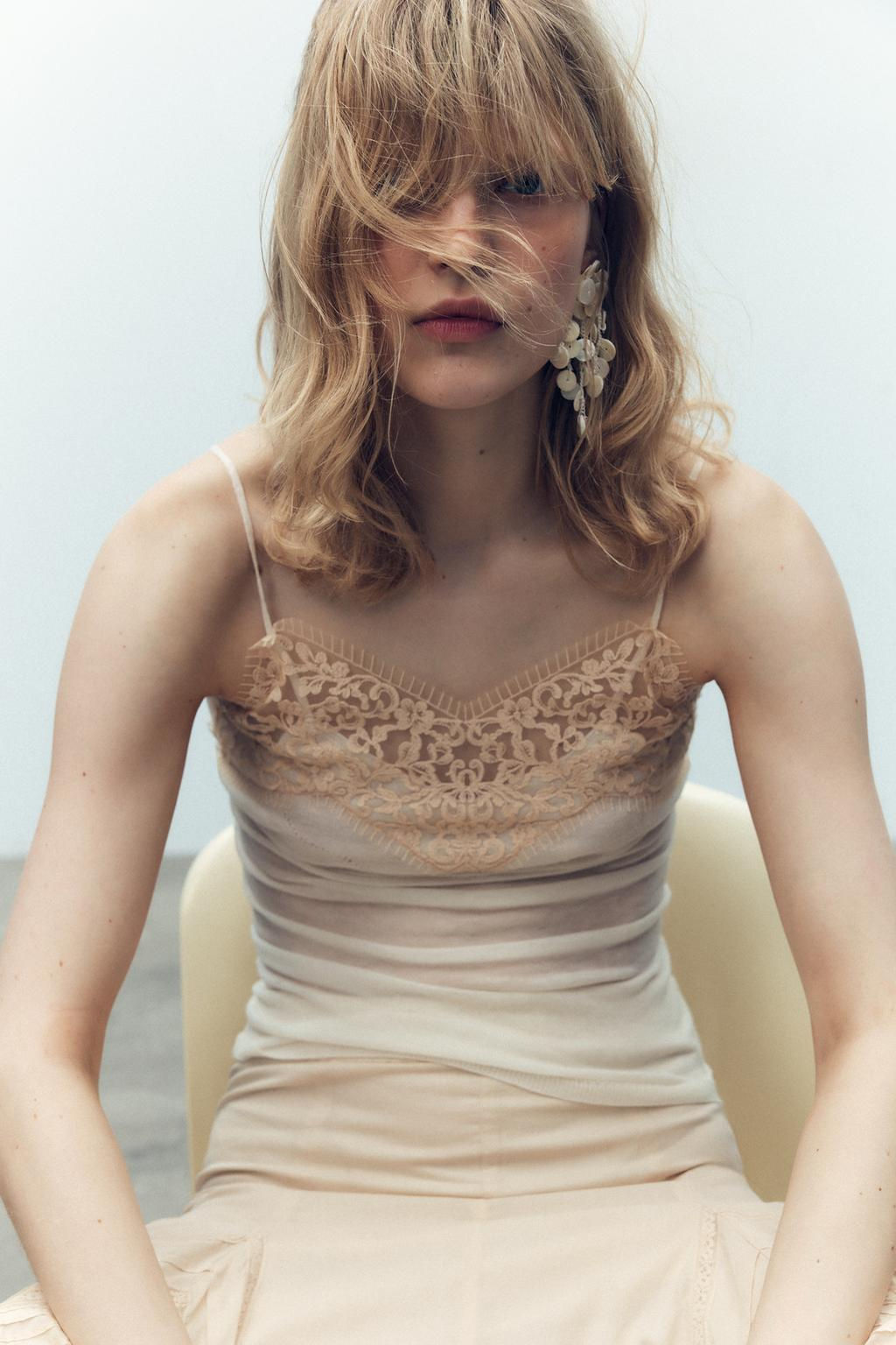 100% WOOL LACE TOP - Zara фото 4