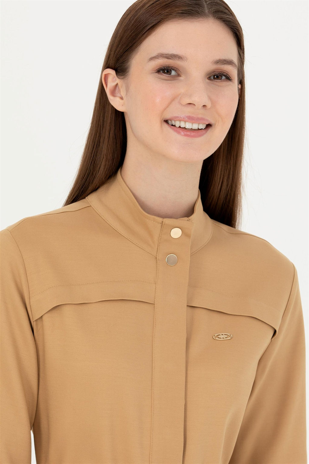 Женское тканое платье песочного цвета - U.s. polo assn фото 2