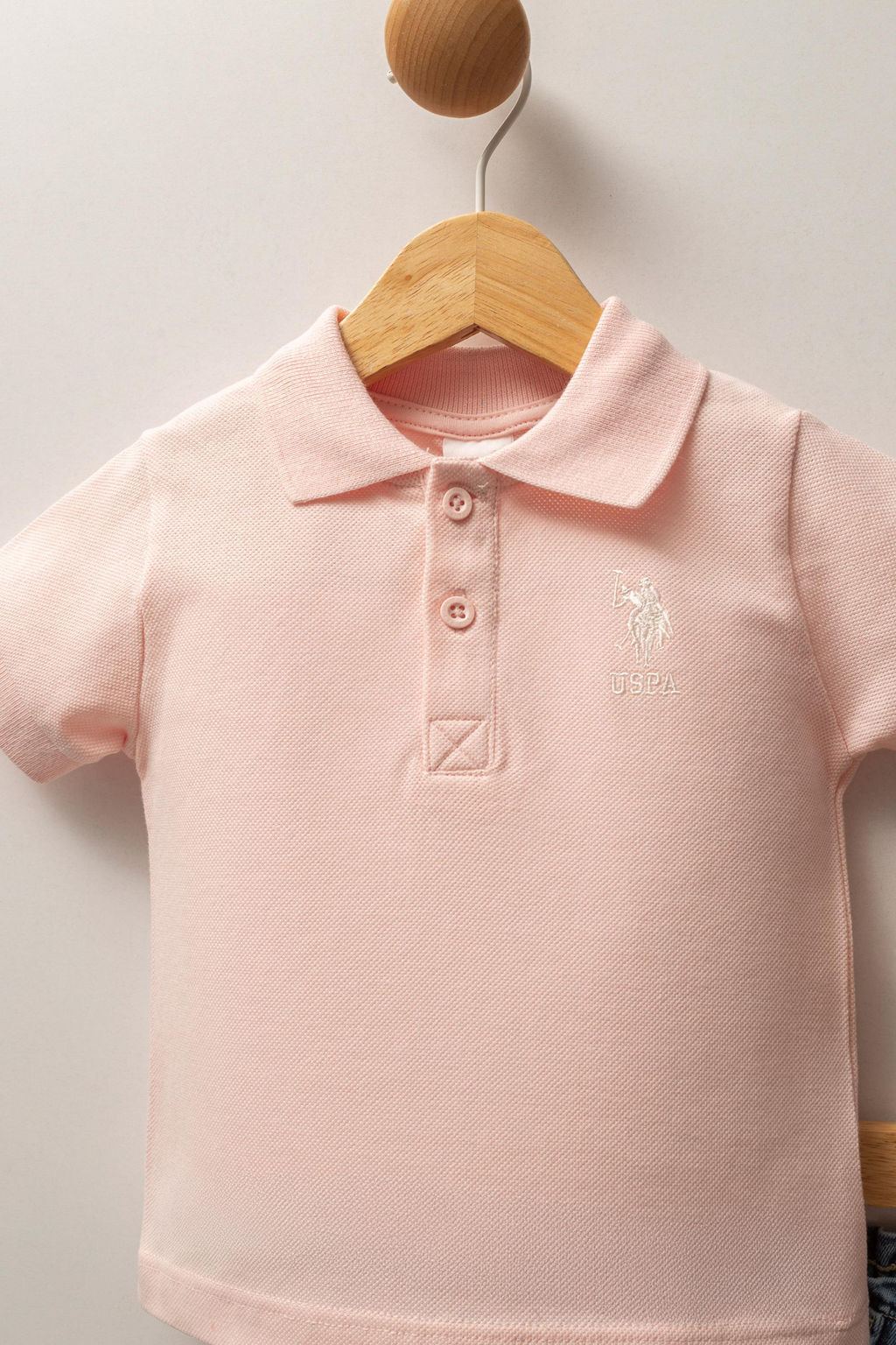K_z Bebek Somon %100 Pamuk Polo Yaka Ti__rt Jean Pantolon Tak_m 2li - U.s. polo assn фото 3