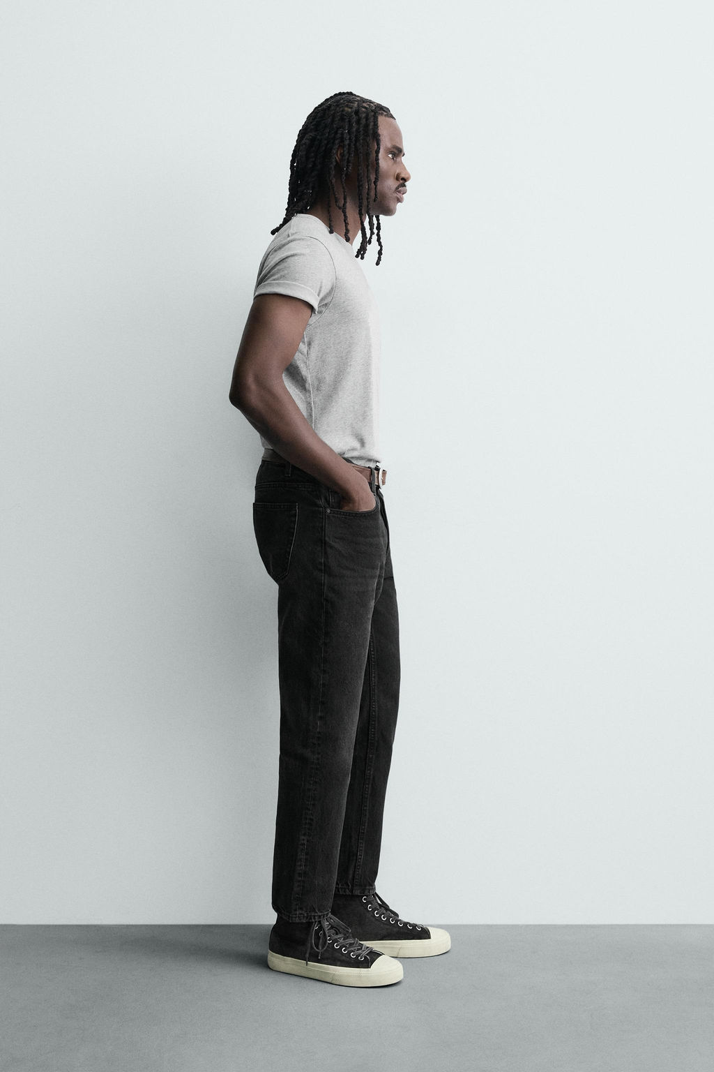 JEANS SLIM CROPPED FIT / Carb?n - Zara фото 4