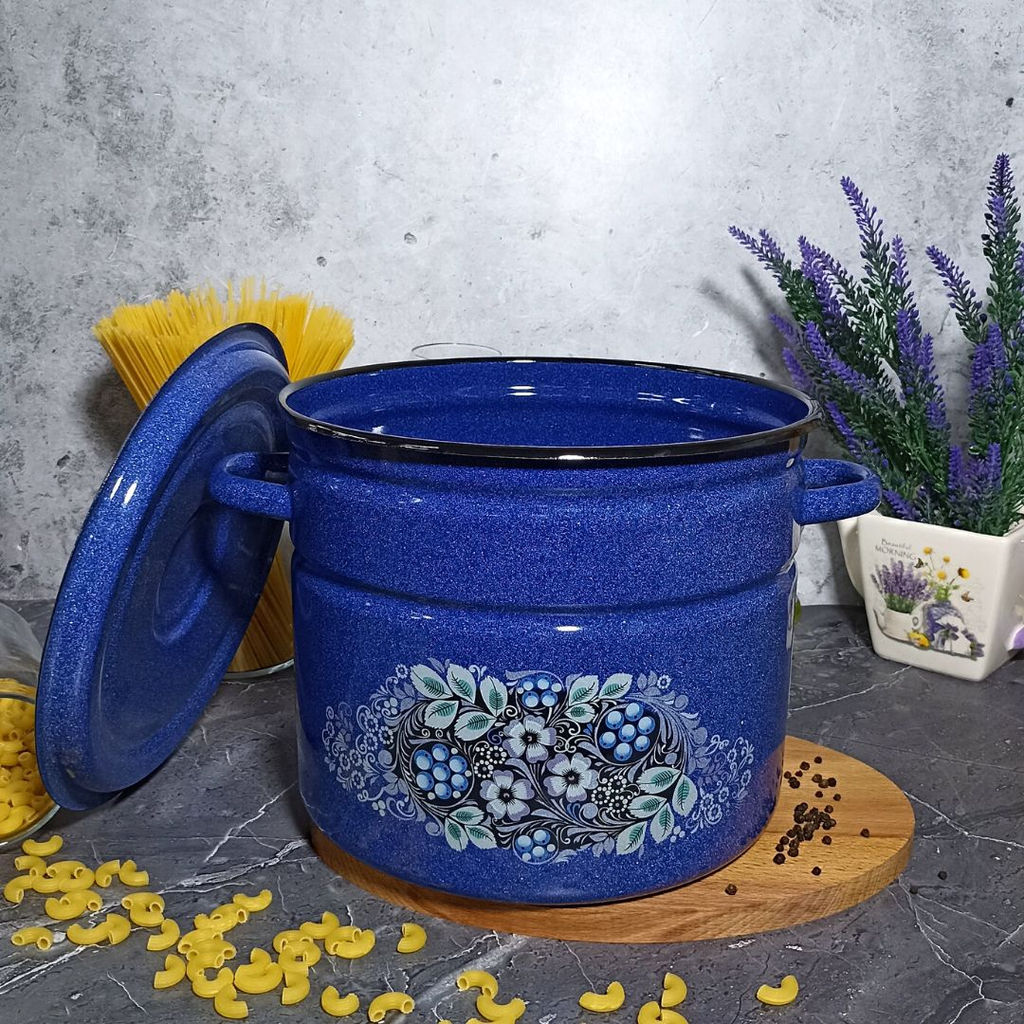 Кастрюля 9,0л 1с200/с син. с зерн. Голубика