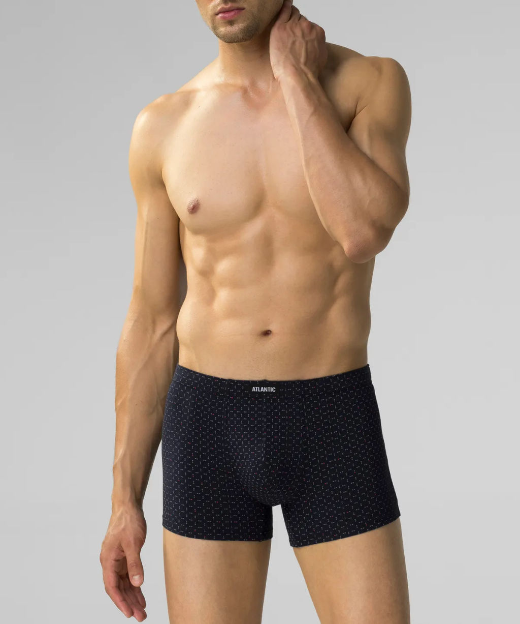ATLANTIC 3MH-200 Трусы шорты Check - набор 3 шт. темно-синий + бургунди + голубой  фото 2