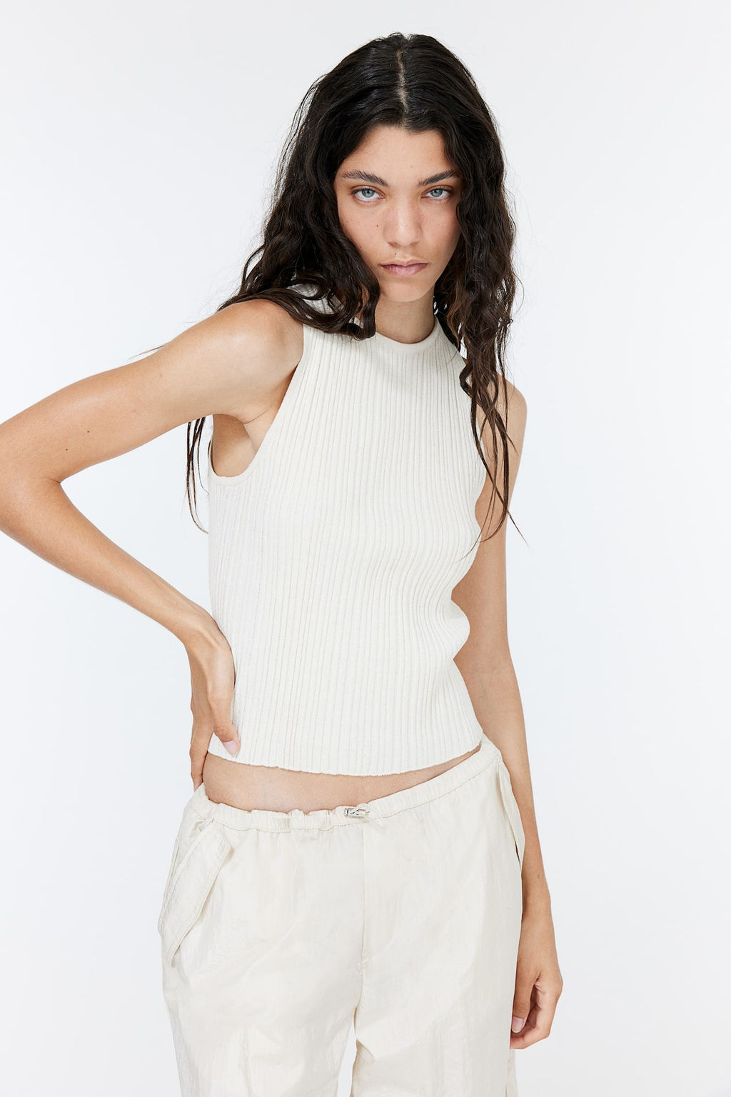 Top en punto de canale con tiras entrelazadas - H&m фото 3