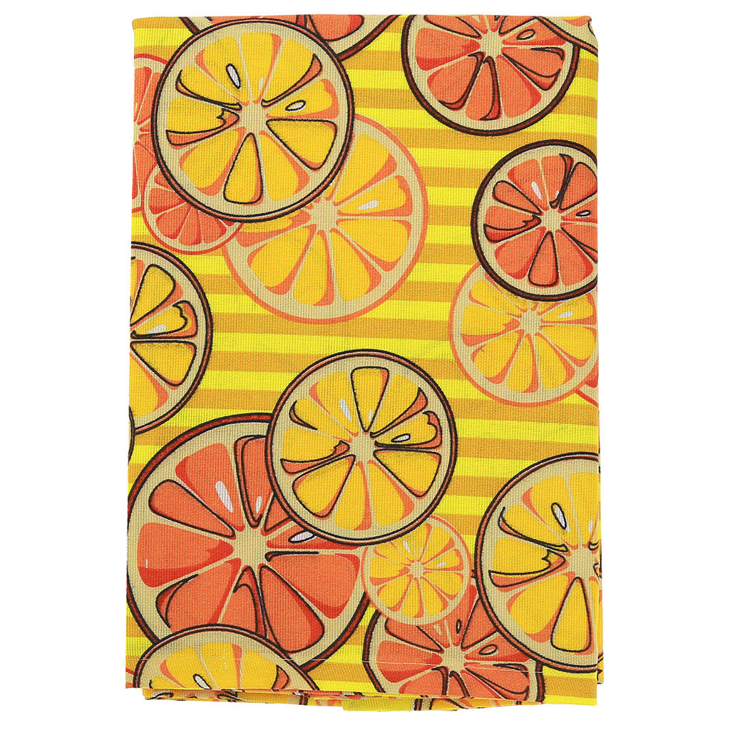 Скатерть 120х145см Апельсины, вид 5, длина стола до 105см, на 4 персоны, рогожка (хлопок 100%) 171г/м2, упаковка классическая, пакет ПВХ 28х41см, Домашняя мода (Россия)  фото 3