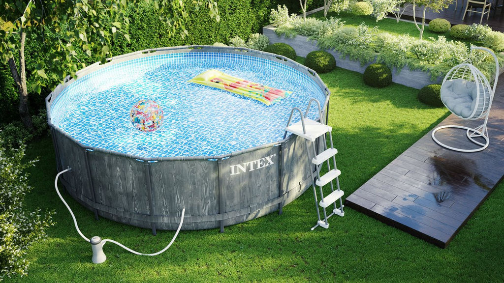 -15% Бассейн на опорах 457х122см (фильтр-насос 3,8 м3/ч, лестница, подстилка, тент), INTEX  фото 5