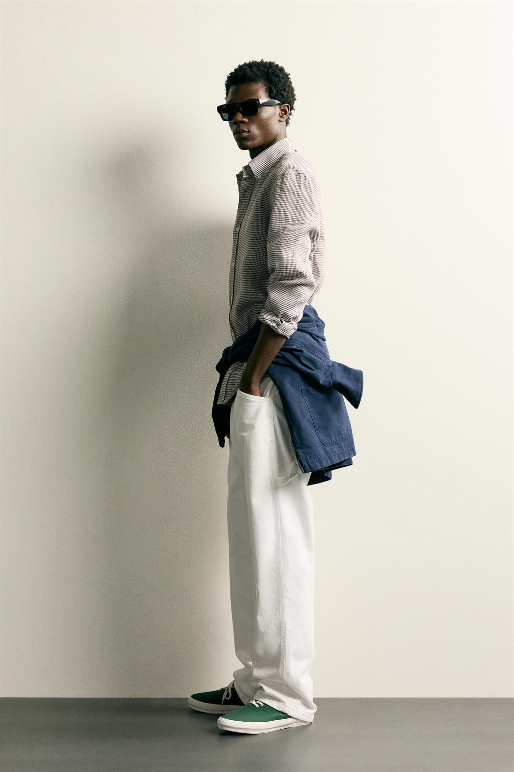 CAMISA REGULAR FIT CUADROS 100% LINO / Tostado - Zara фото 4
