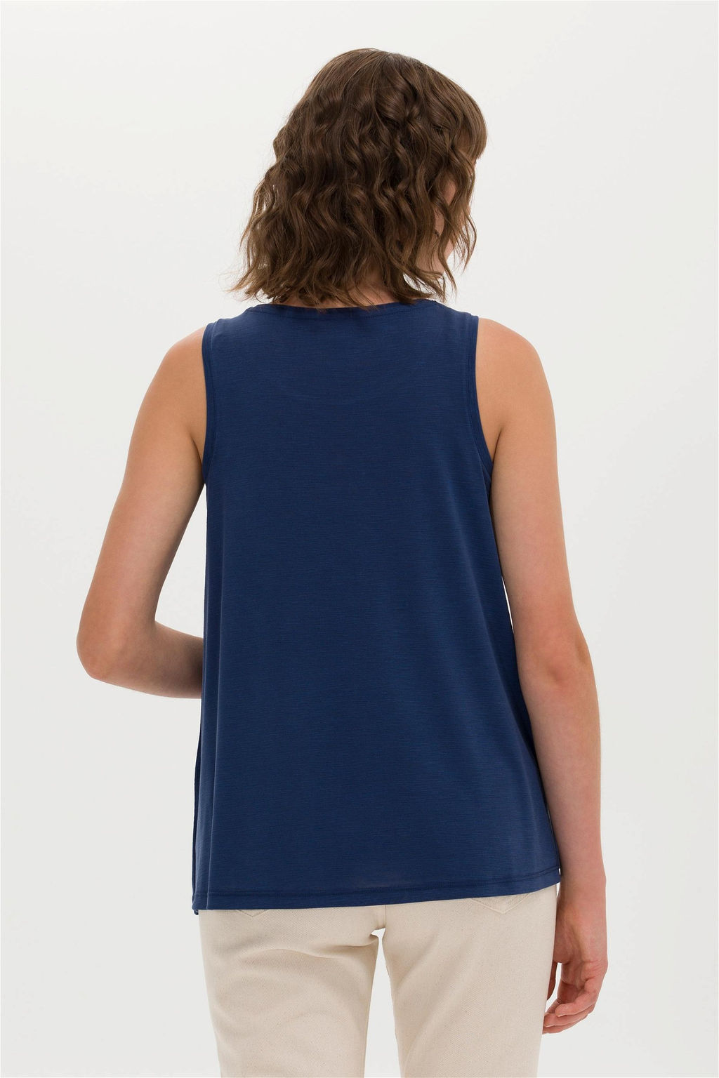 Женская темно-синяя футболка без рукавов - U.s. polo assn фото 5