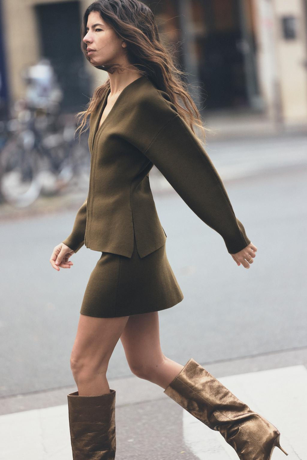 FITTED WAIST PLAIN KNIT JACKET - Zara фото 4