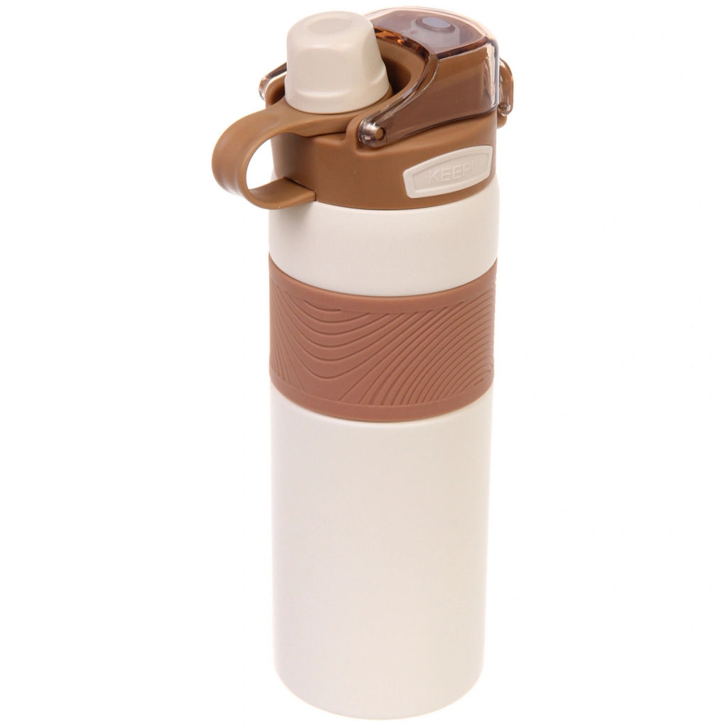 Термос 800мл "Фитнесс", цвет молочный