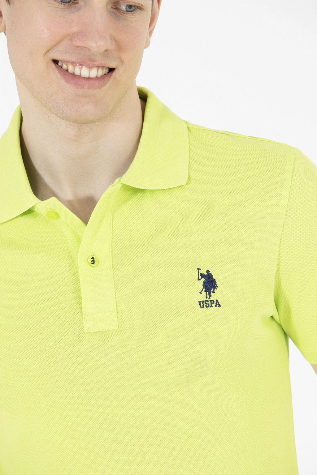 Мужская базовая футболка фисташкового цвета с вырезом поло - U.s. polo assn фото 14