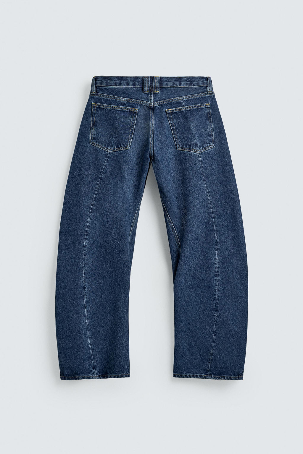 JEANS BARREL FIT COSTURA GIRADA / Azul - Zara фото 9