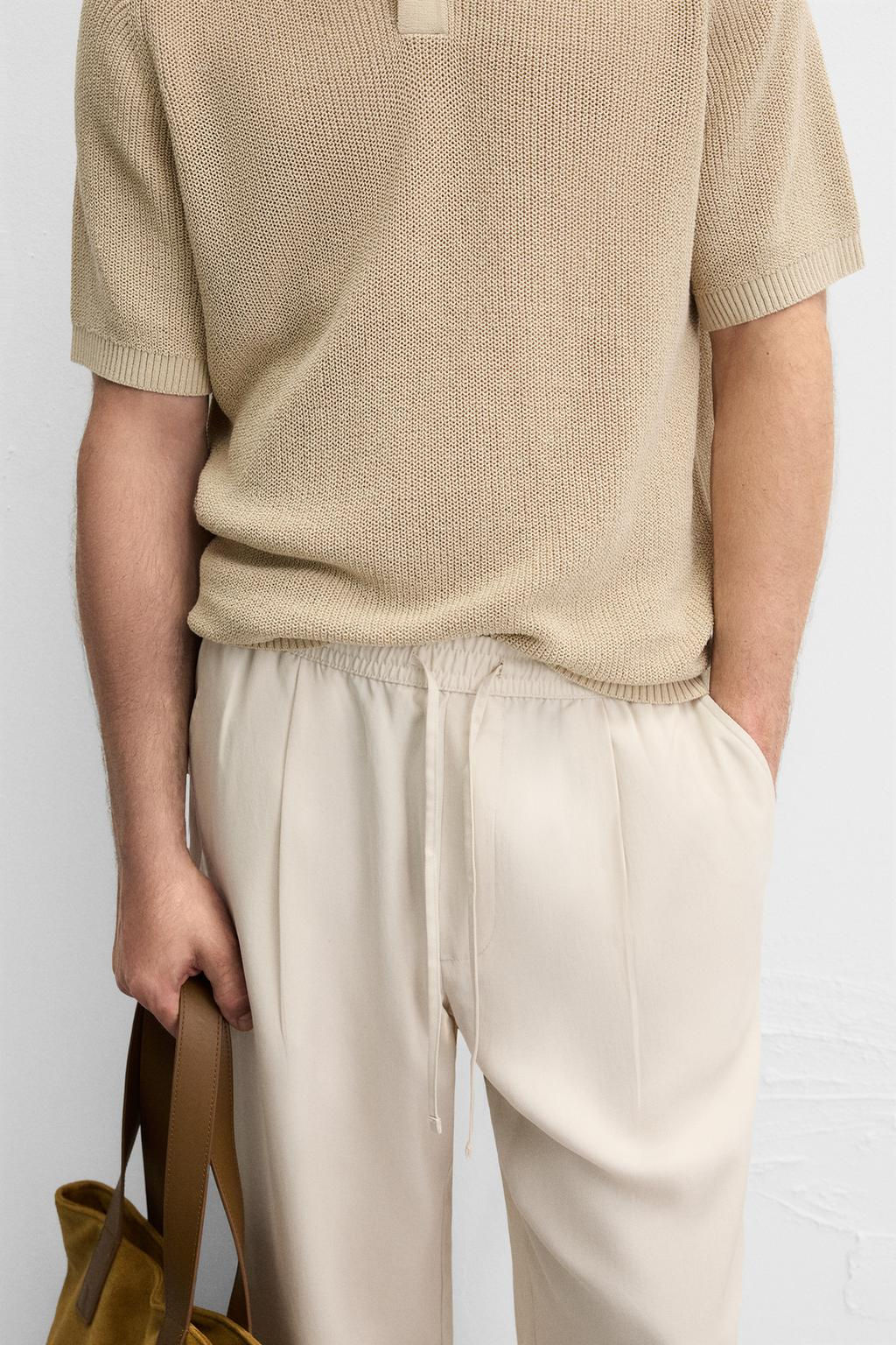 RELAXED FIT LYOCELL TROUSERS - Zara фото 25