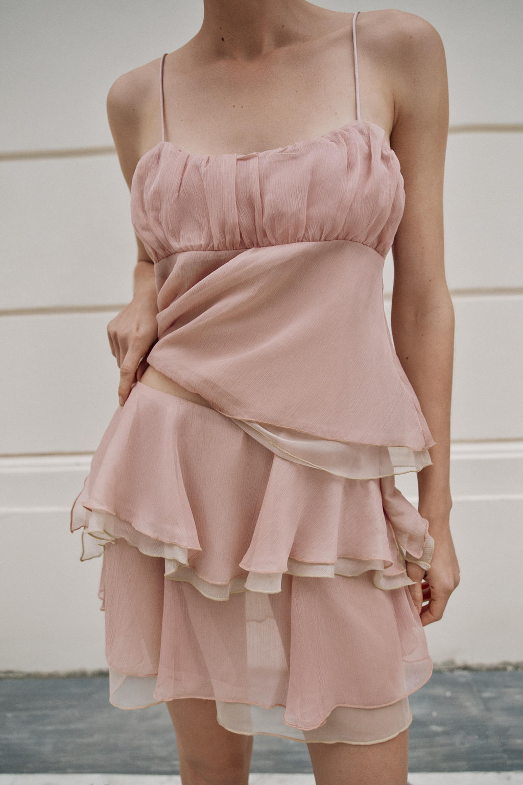TOP LENCERO FRUNCES / Rosa claro - Zara фото 3
