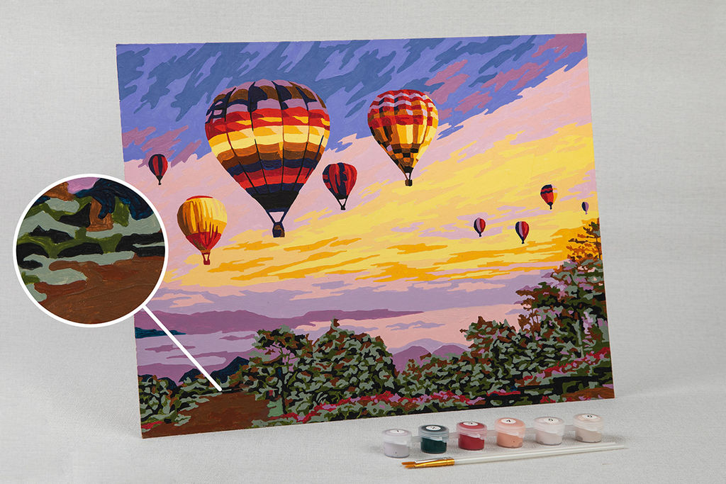 ФРЕЯ PKZ/PM-020 Набор для раскрашивания по номерам (на картоне) 40 х 30 см Полёт воздушных шаров