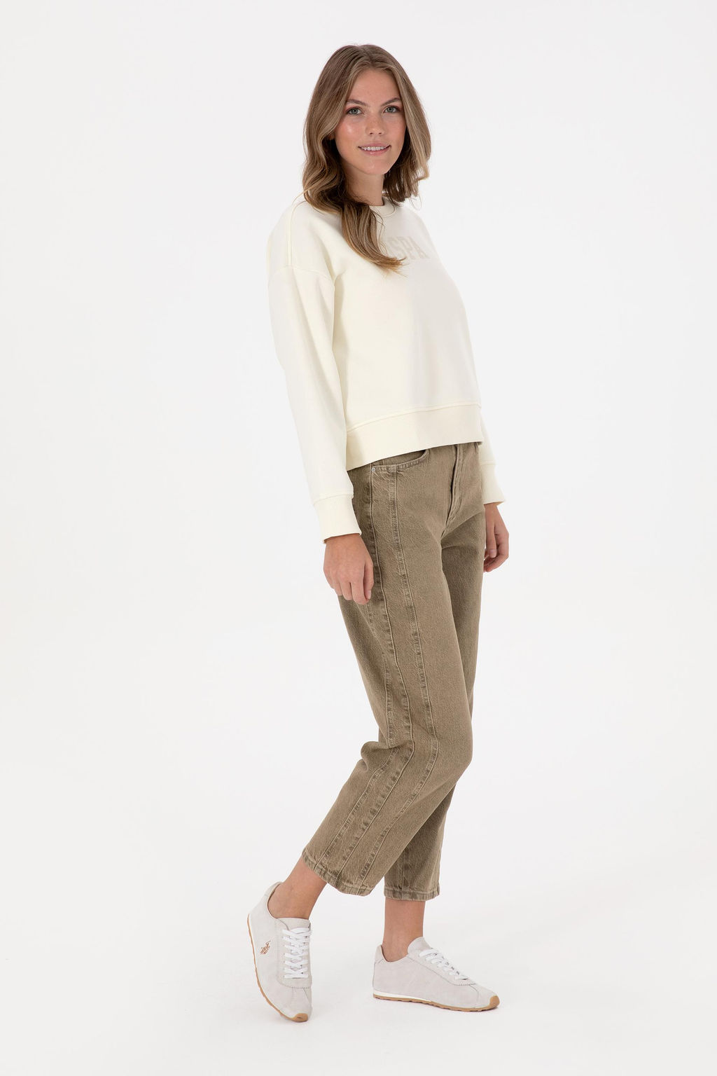 Kad_n Krem Basic Sweatshirt Sepette S_rpriz _ndirim - U.s. polo assn фото 4