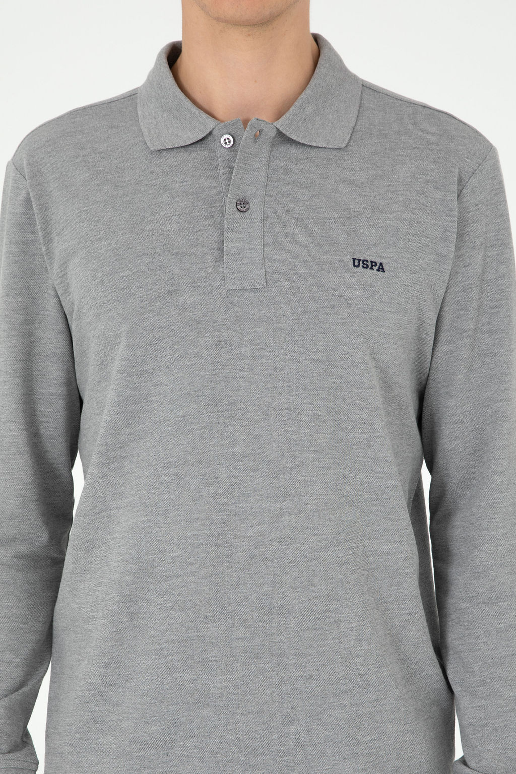 Свитшот мужской U.S. Polo Assn серый меланж из хлопка  фото 10