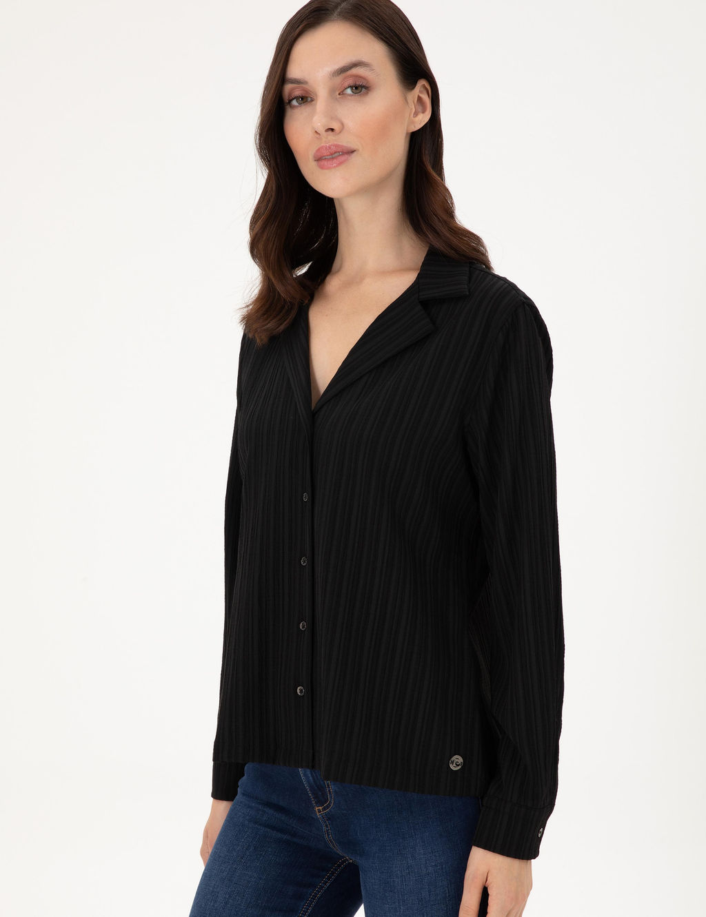 Siyah Regular Fit Uzun Kollu G_mlek - Pierre cardin фото 3